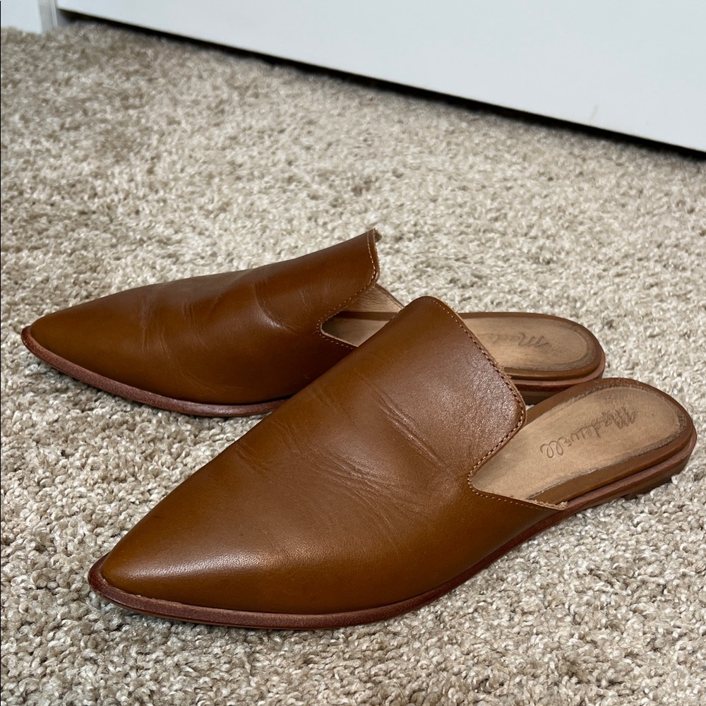 Madewell Brown Leather Mules SZ 7.5